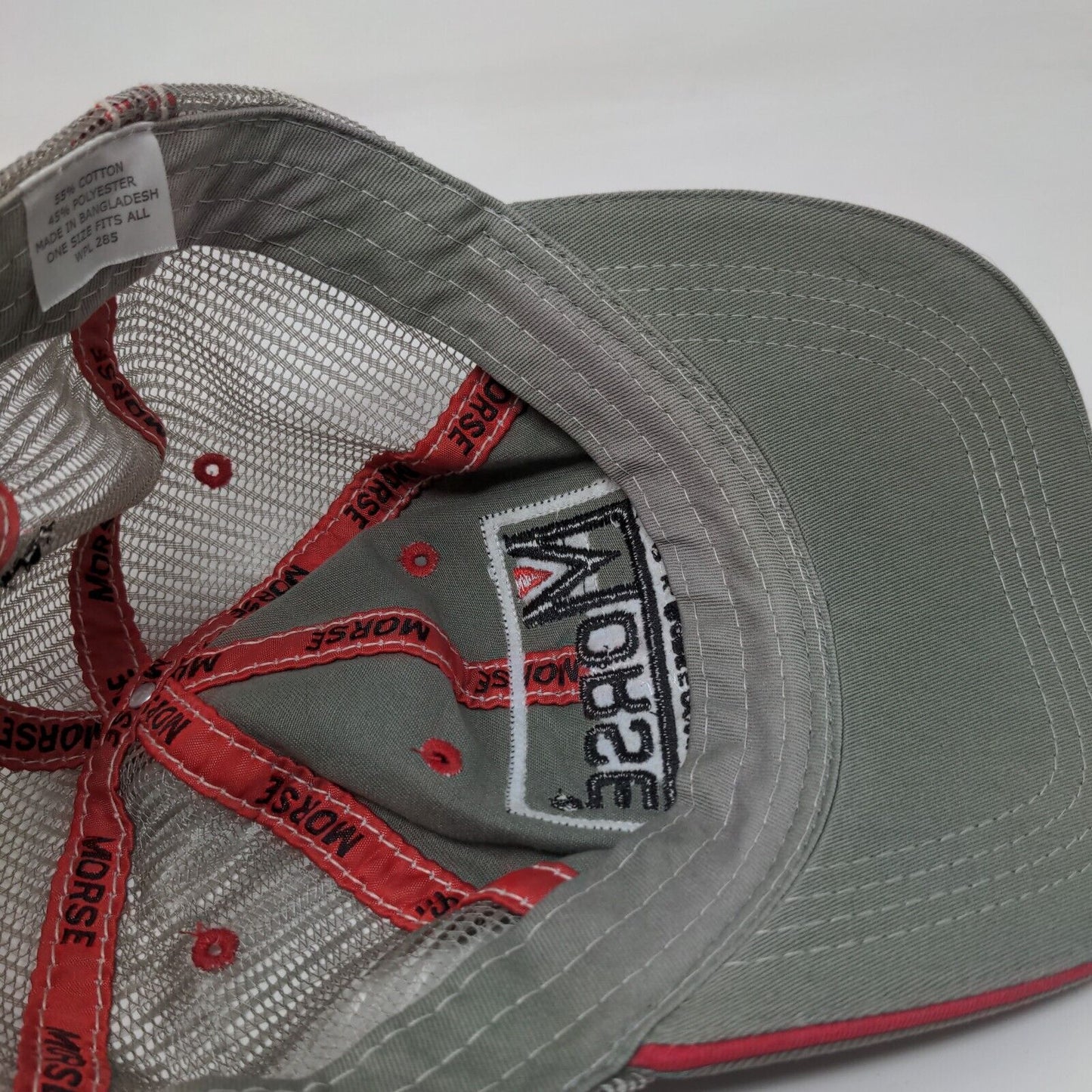 Morse Strapback Mesh Back Trucker Hat Gray OSFA 6 Panel Made In USA