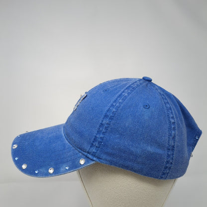 Otto Slideback Hat Blue One Size Adjustable Butterfly Embroidered Bling