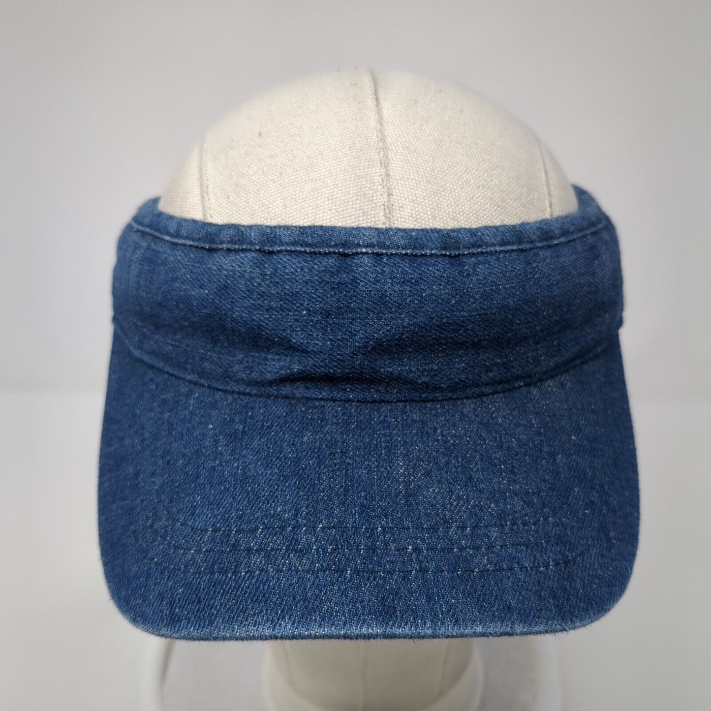 Unbranded Strapback Sun Visor Hat Blue One Size Adjustable Lightweight Denim