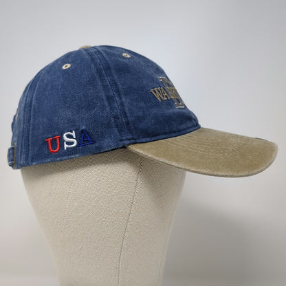 Blue Baseball Cap One Size Washington DC USA Flag Embroidered Slideback Hat