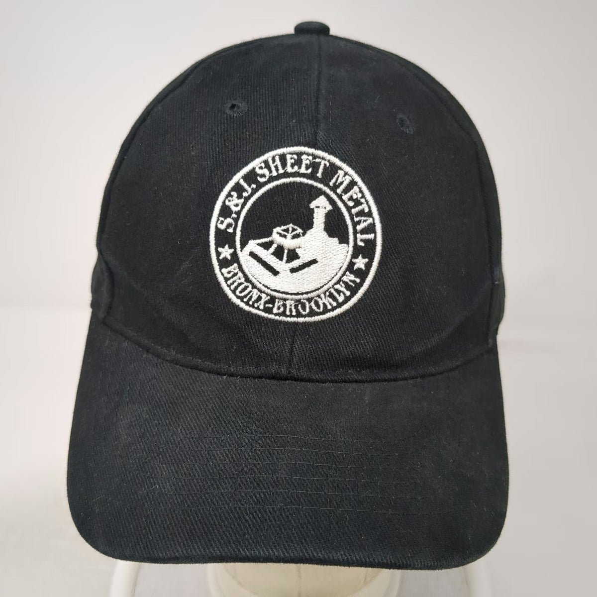 S.&J. Sheet Metal Bronx Brooklyn Baseball Cap Black One Size Strapback Logo Hat
