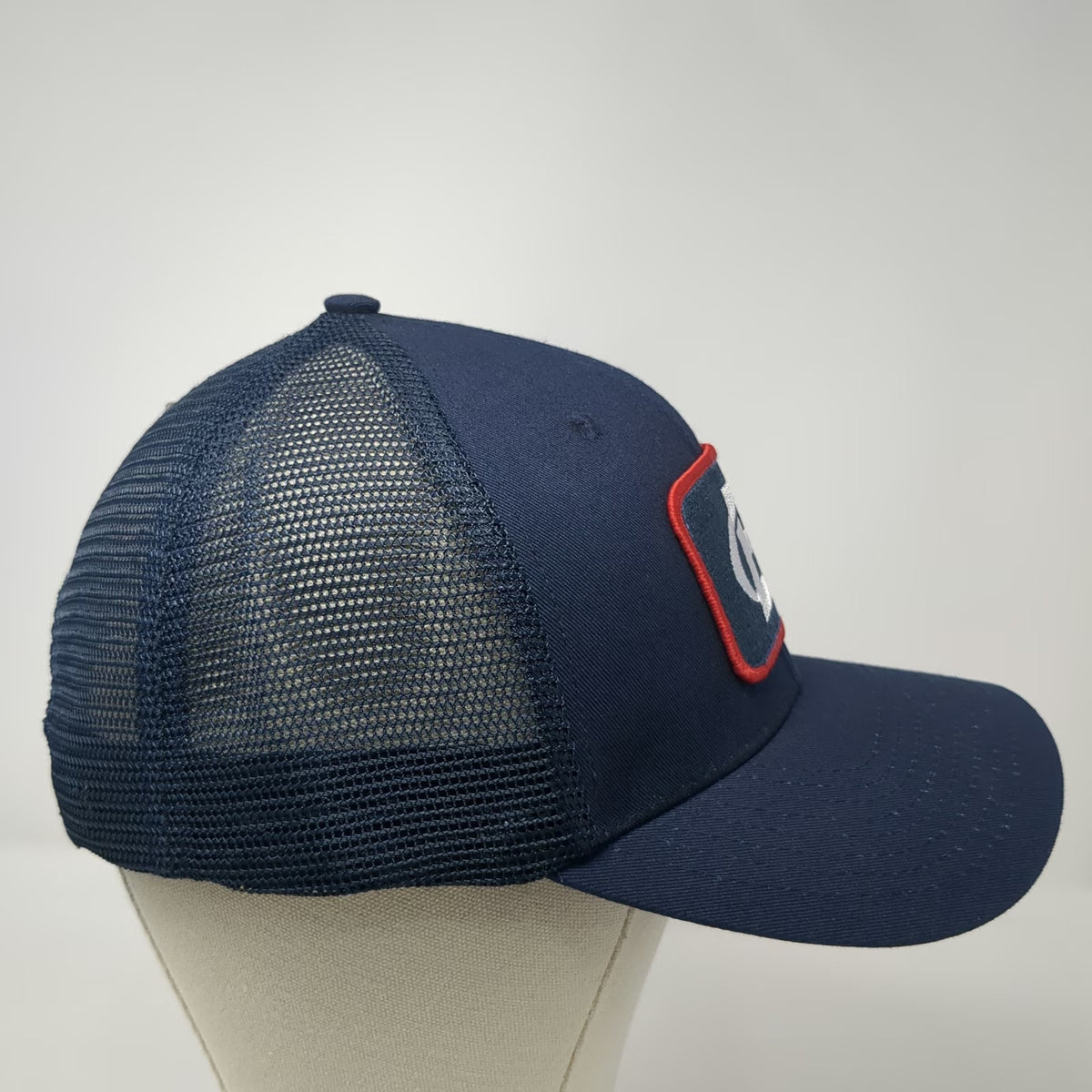 Bodybuilding Trucker Hat Blue One Size Mesh Back Snapback Patch Logo Gym Cap