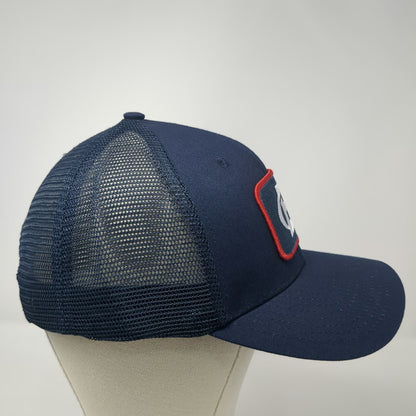 Bodybuilding Trucker Hat Blue One Size Mesh Back Snapback Patch Logo Gym Cap
