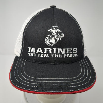 Marines The Few The Proud Snapback Trucker Hat Black One Size Mesh Back