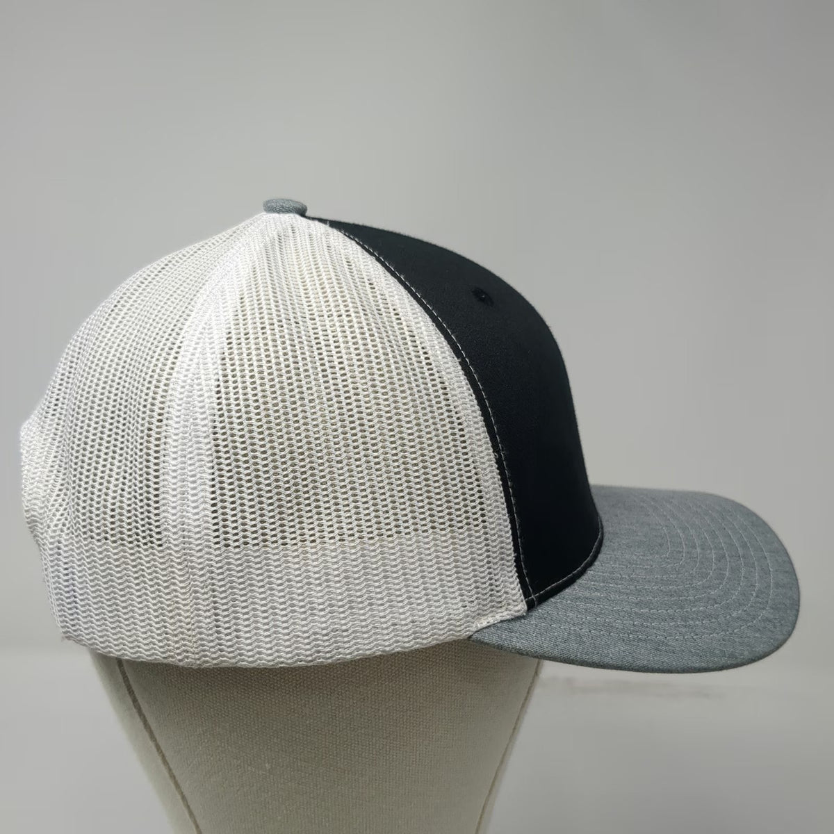 Richardson Trucker Hat Black Gray White One Size Ferris Logo Mesh Back Snapback