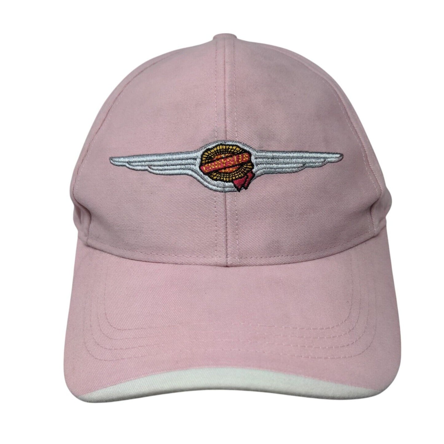 Chrysler Strapback Hat Pink OSFA Adjustable Embroidered Vent Holes