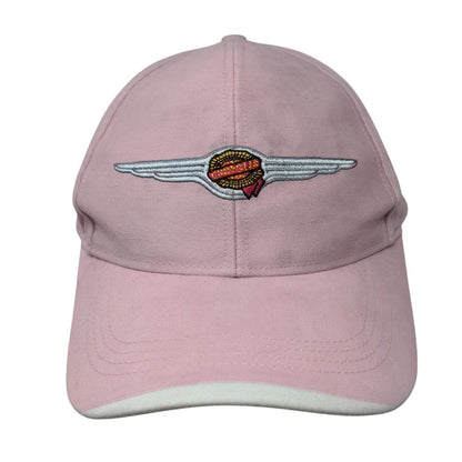 Chrysler Strapback Hat Pink OSFA Adjustable Embroidered Vent Holes