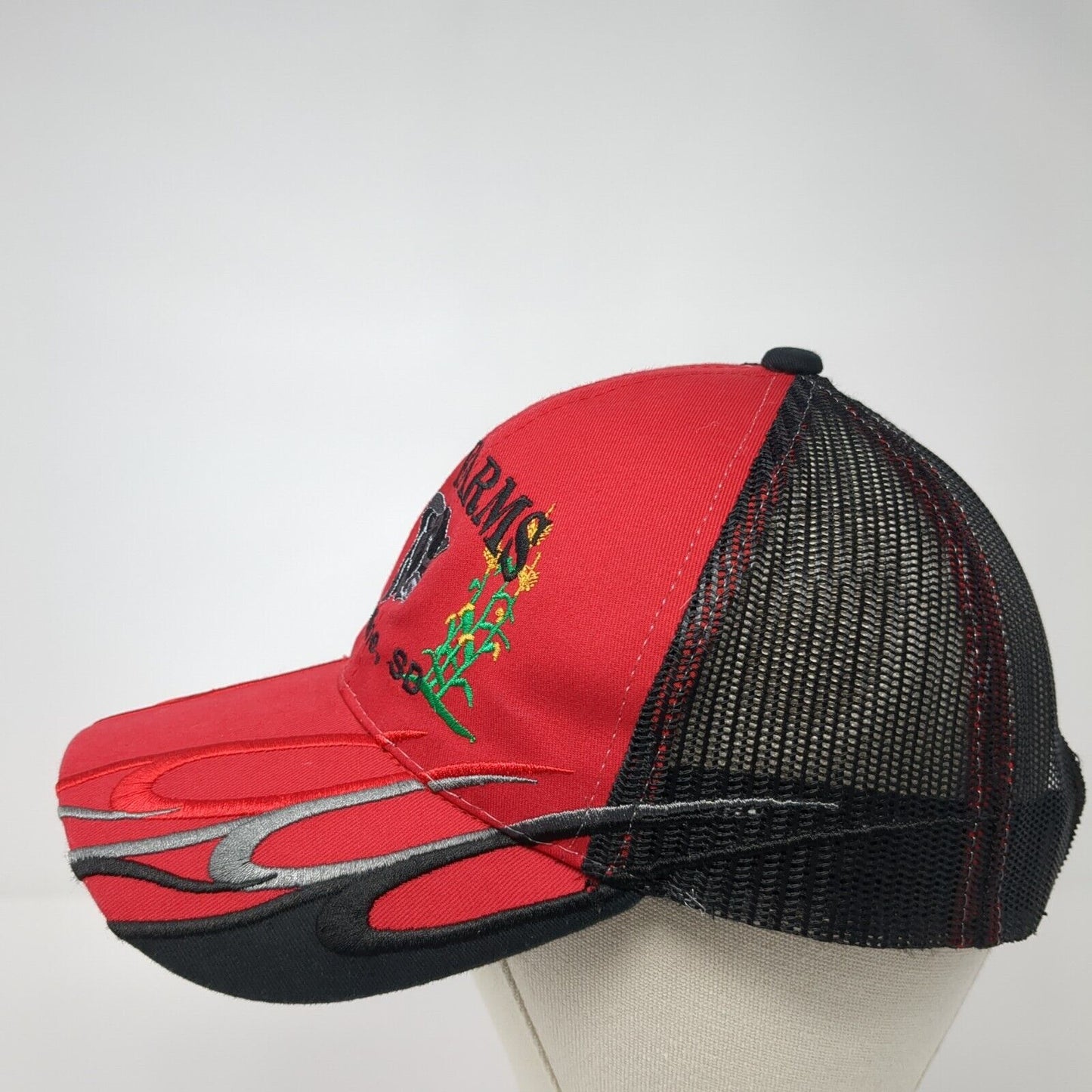 J&J Farms Estelline, SD Strapback Trucker Hat Red One Size Mesh Back