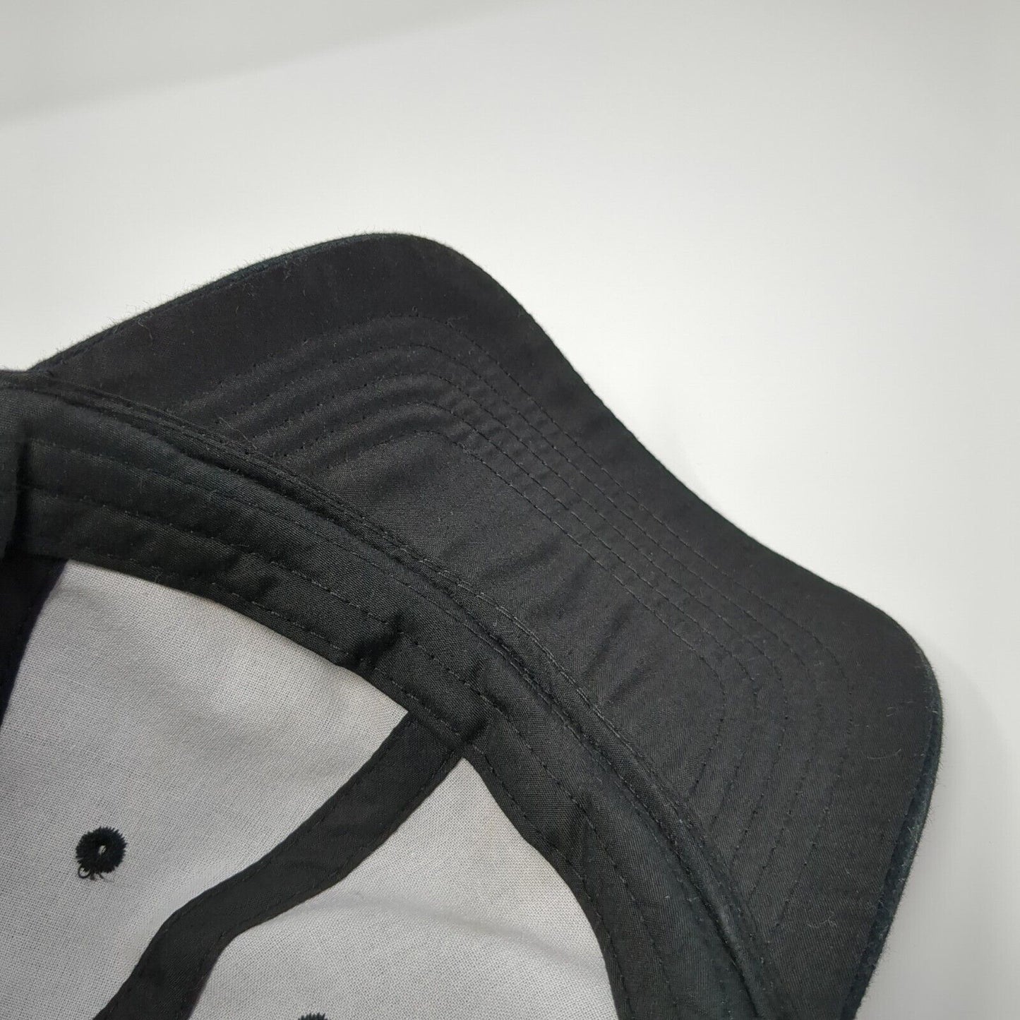 Unbranded Strapback Hat Black One Size Adjustable Vented Holes 6 Panel Blank