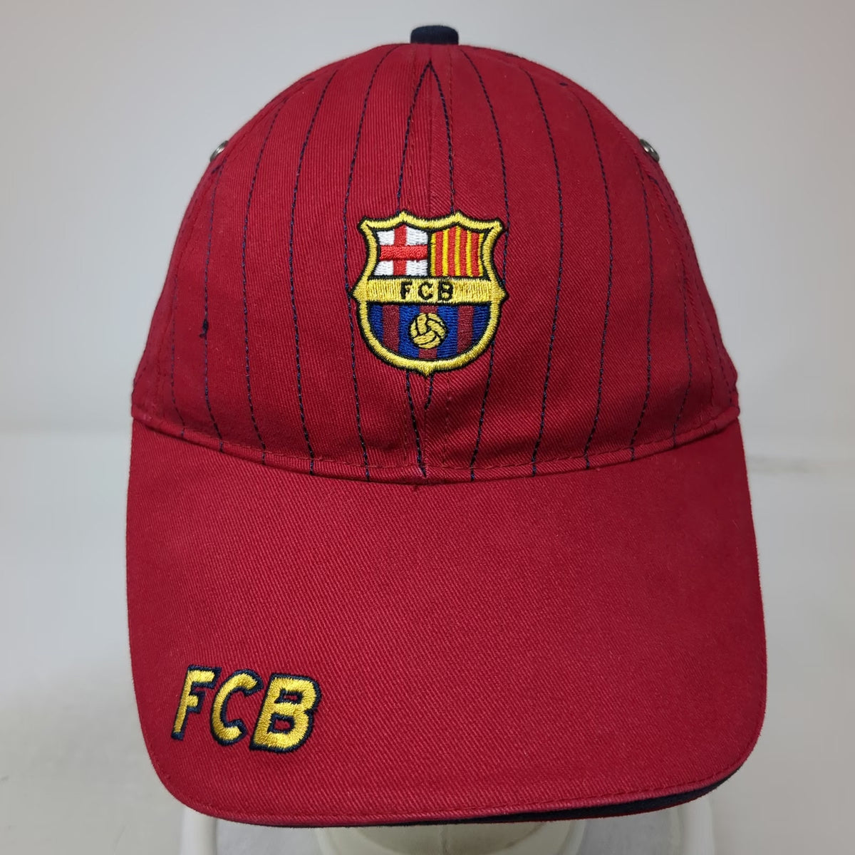 FC Barcelona Soccer-International FCB Red Cap One Size Pinstripe Slideback Hat