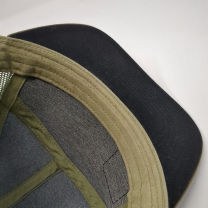 Grain & Garden Trucker Hat Green Camo 7 Panel One Size Leather Patch Snapback