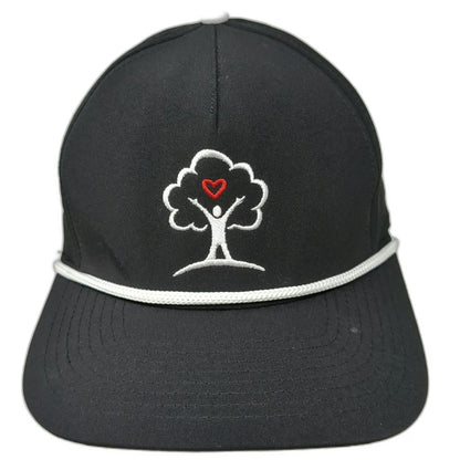 Pins & Aces 5 Panel Black One Size Hat Freedom Youth Rope Snapback Logo Golf
