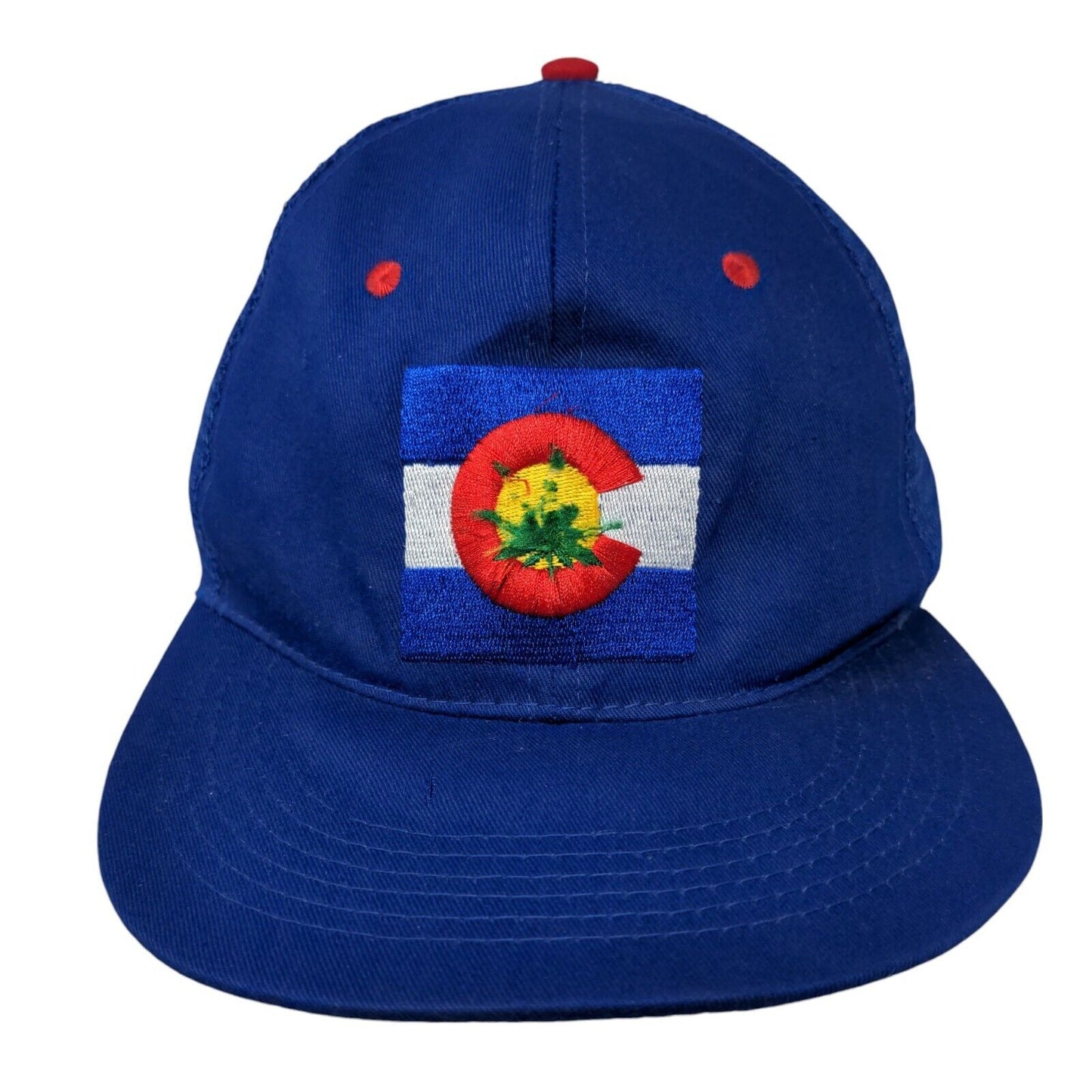 Flag of Colorado Snapback Mesh Back Trucker Hat Blue One Size Embroidered