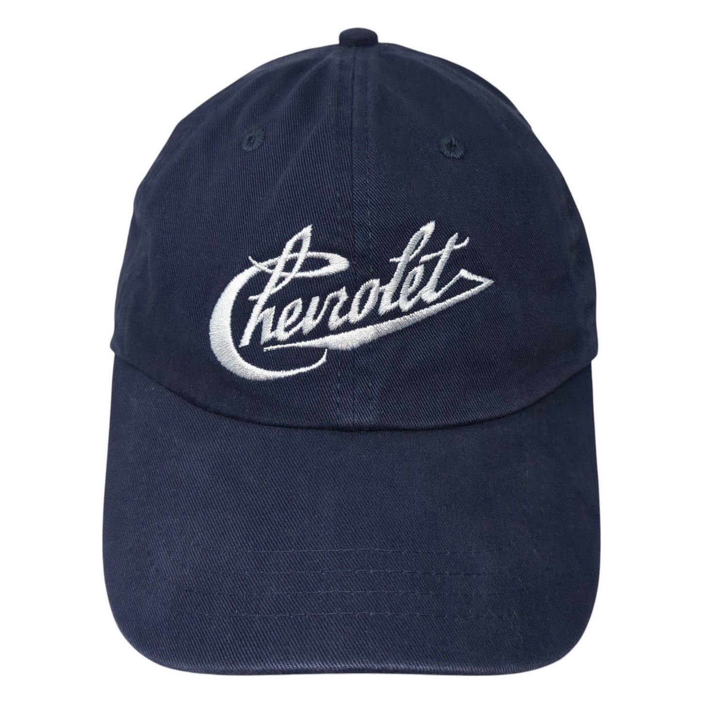 Chevrolet Spell Out Slideback Hat Blue One Size Adjustable Embroidered