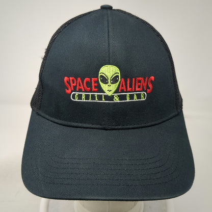 Cap America Trucker Hat Black One Size Space Aliens Grill & Bar Mesh Snapback