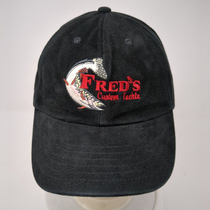 Fred's Custom Tackle Slideback Hat Black One Size Adjustable Embroidered Cotton