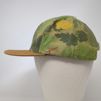 HUF 5 Panel Hat Green Brown Camo One Size Linen Blend Snapback Adjustable Cap