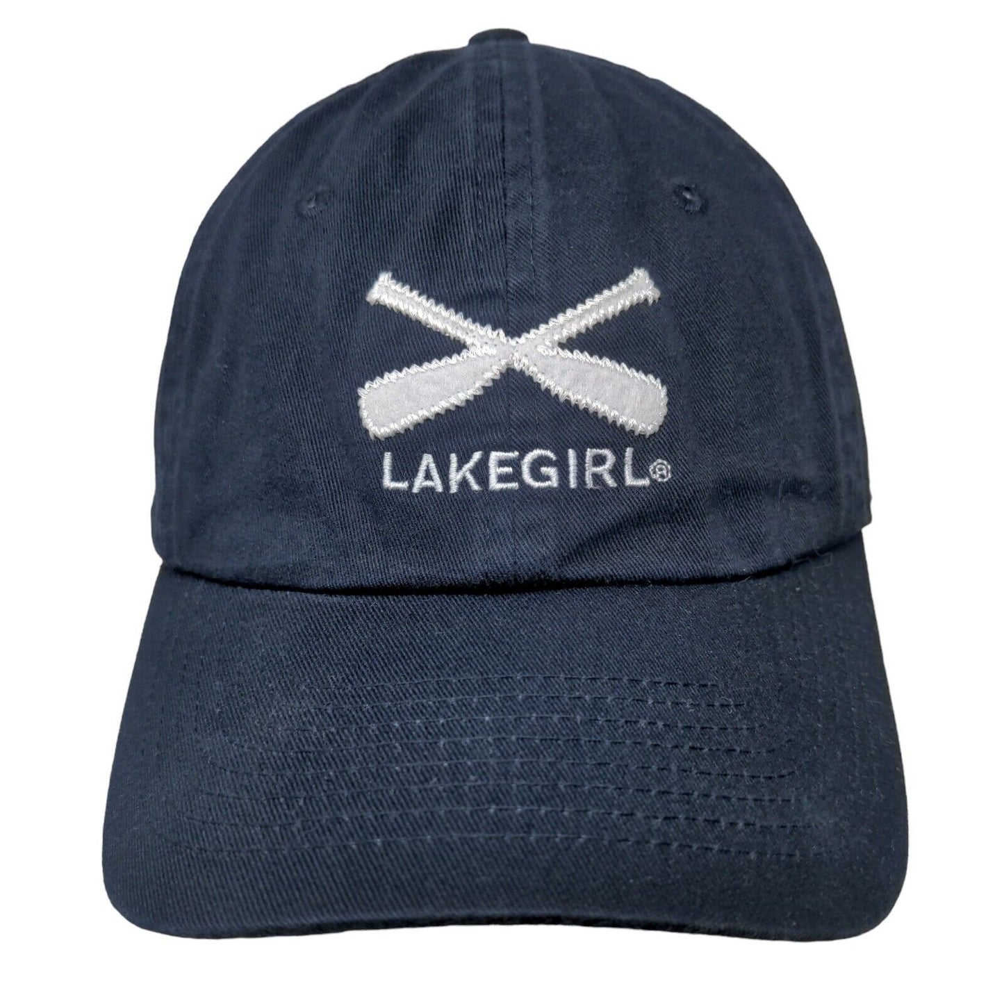 Lake Girl Women's Slideback Hat Blue Embroidered Oars Logo 100% Cotton