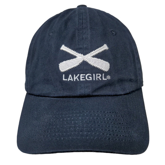 Lake Girl Women's Slideback Hat Blue Embroidered Oars Logo 100% Cotton