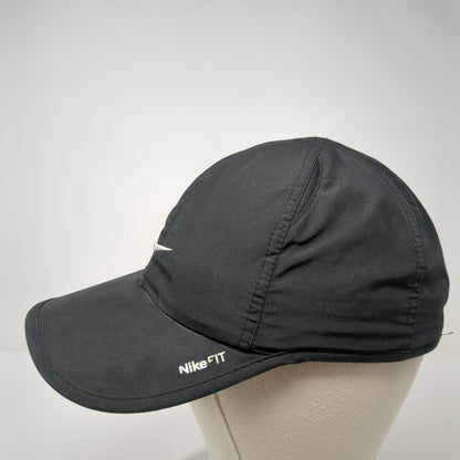 NikeFIT Strapback Hat Black One Size Adjustable Embroidered Swoosh Logo