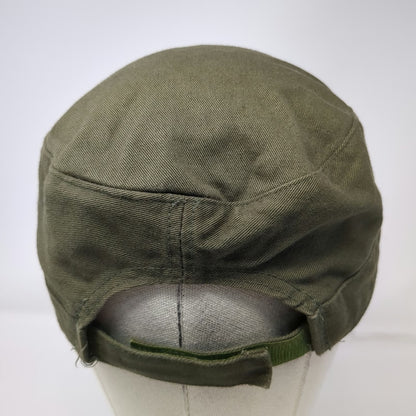 Decky Army Cap Green One Size Cotton Strapback Military Style Solid Plain Hat