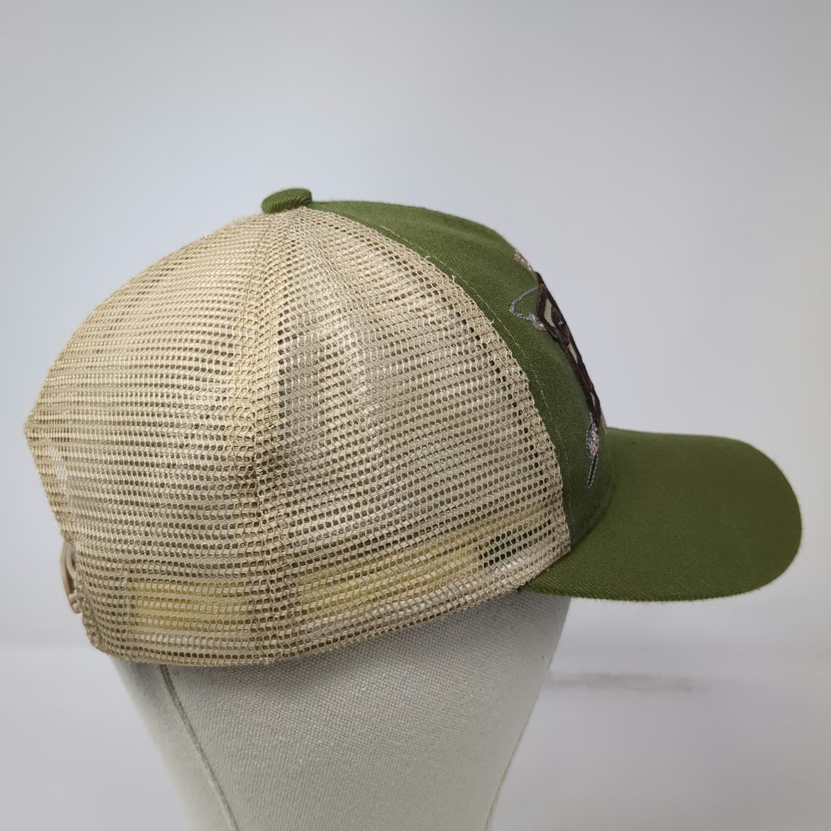 Black Eagle Trucker Hat Green One Size Fish Graphic Born To Fish Slogan Mesh