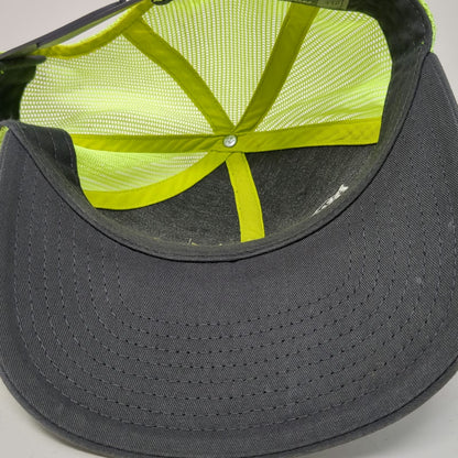 Richardson Trucker Hat Gray One Size Dynamite Arena Bull Logo Yellow Mesh Back