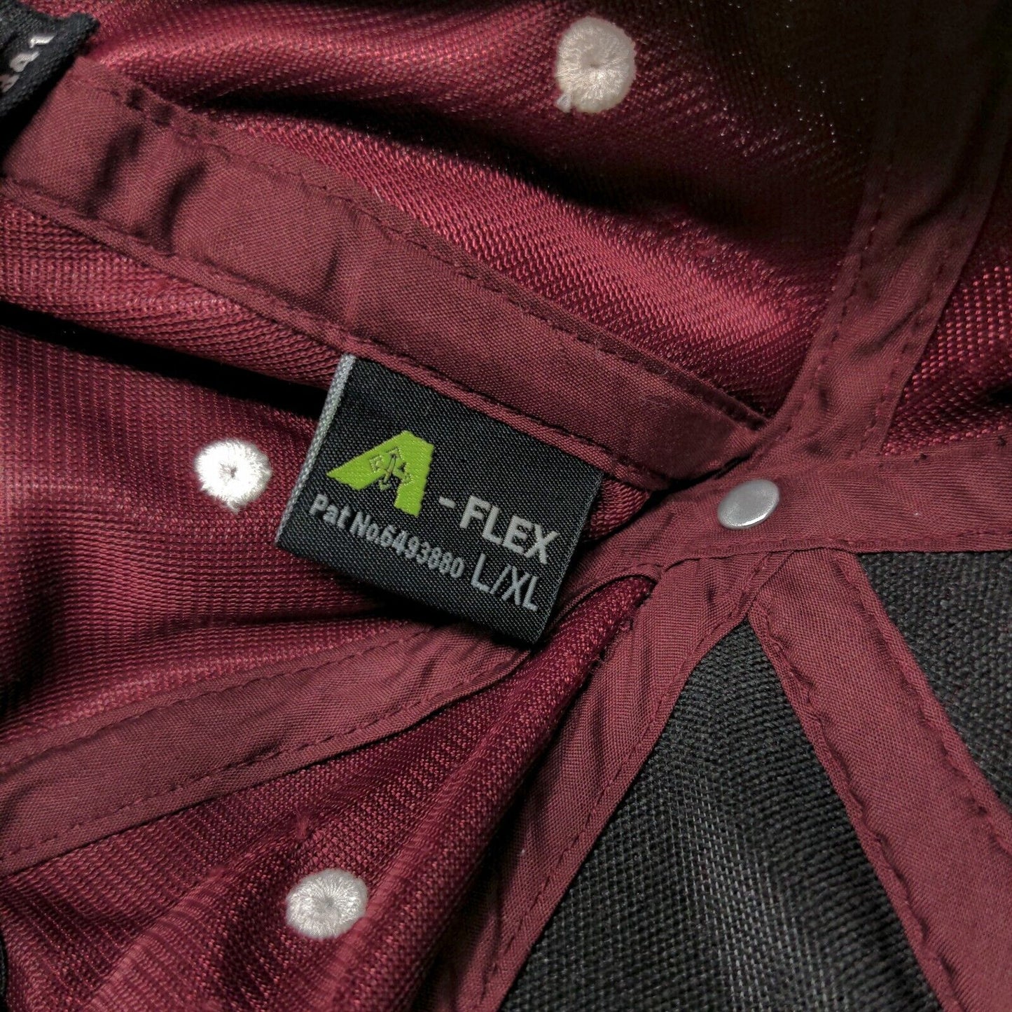 The Game Pro Fitted Hat Red Burgundy L/XL Gametek Embroidered Vented Holes