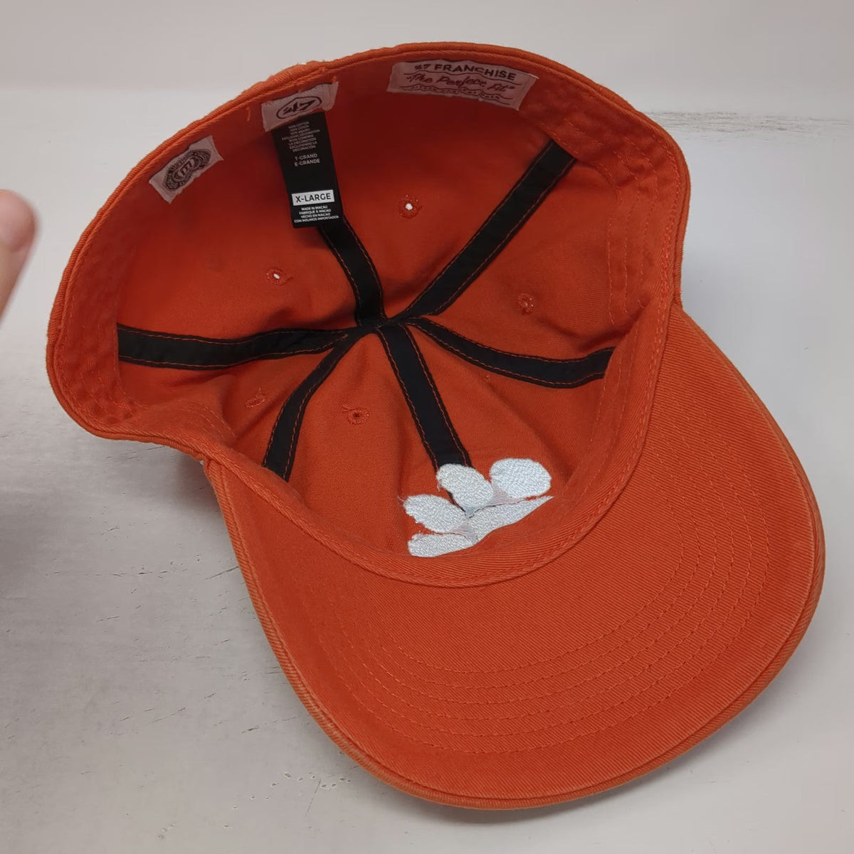 Clemson Tigers NCAA '47 Baseball Cap Orange XL Fitted Paw Logo Embroidery Hat