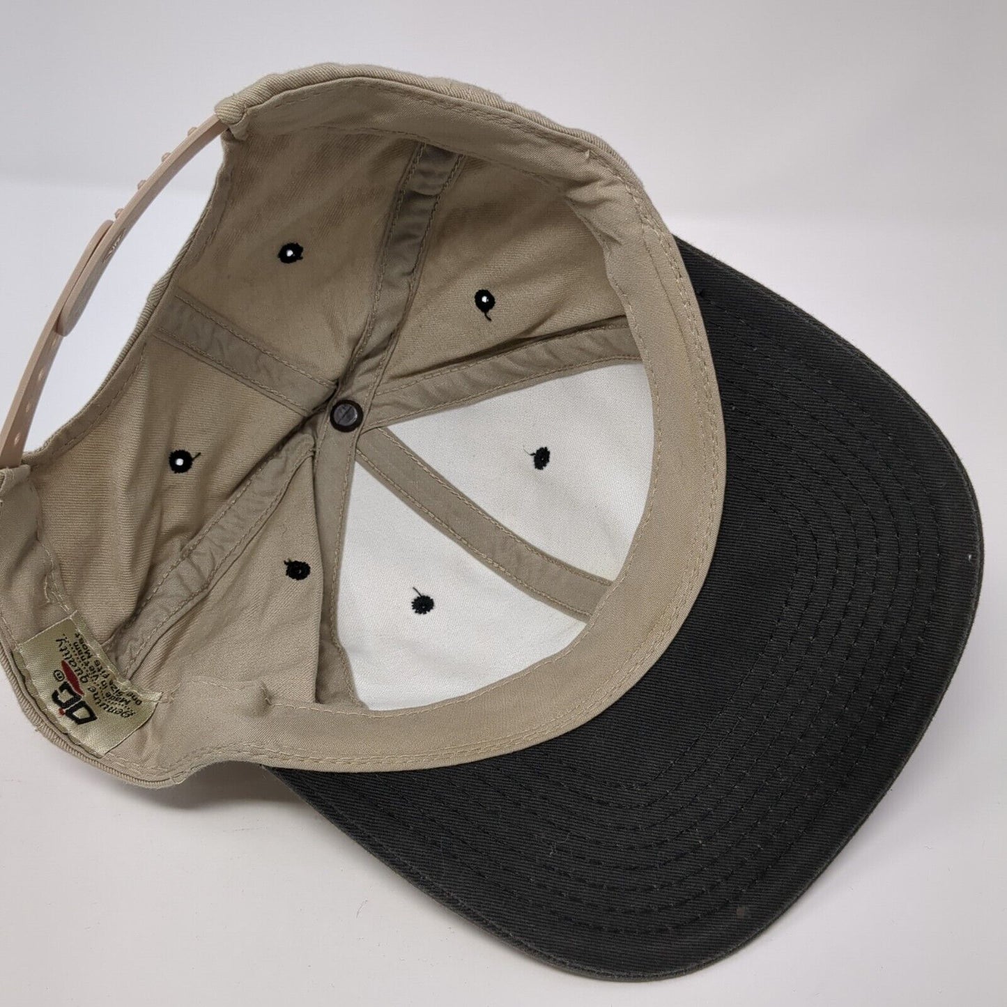 ADM Mound City IL Snapback Hat Tan One Size Adjustable Vented Holes OC