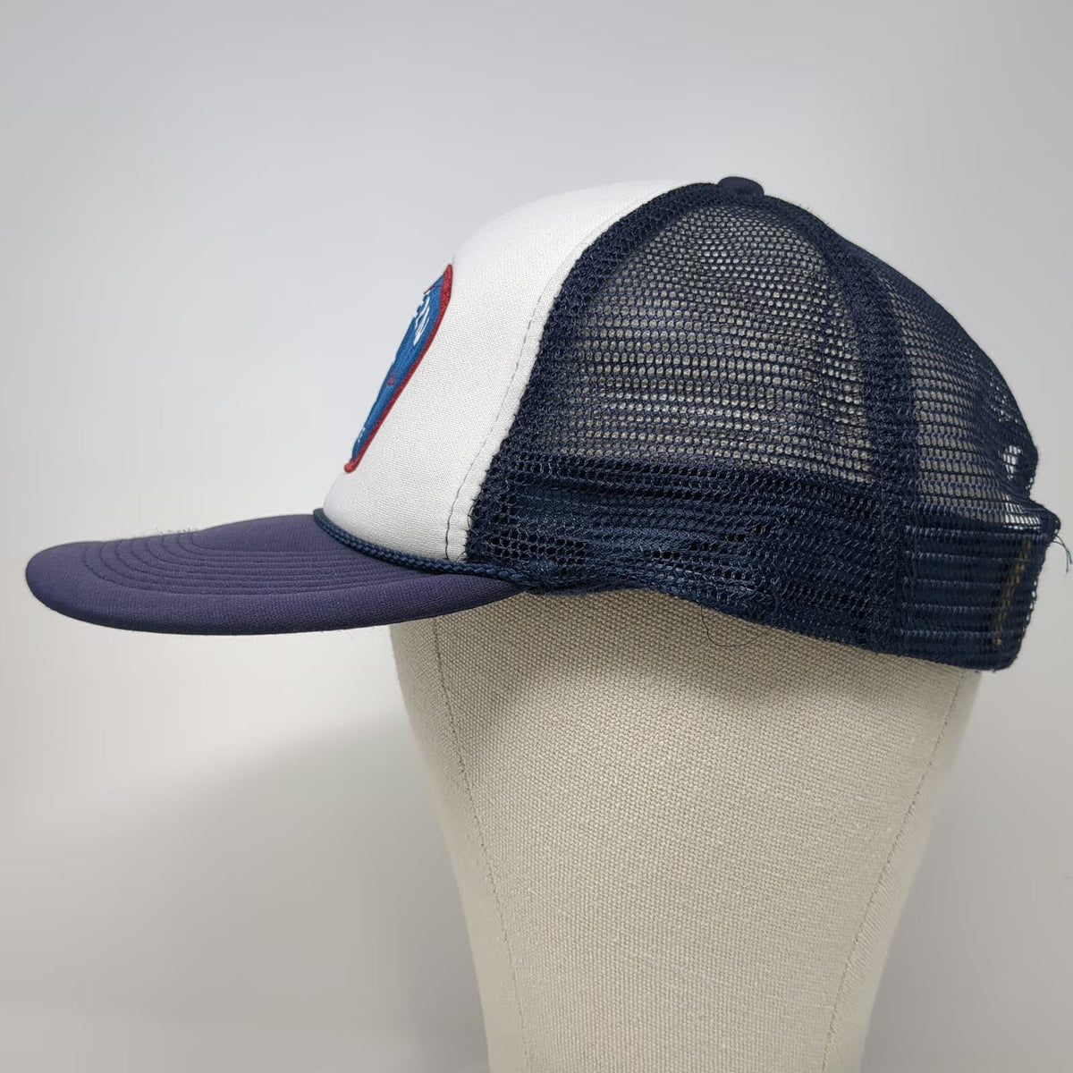 Otto Trucker Hat Blue One Size Western Collective Boise Idaho Mountain Patch