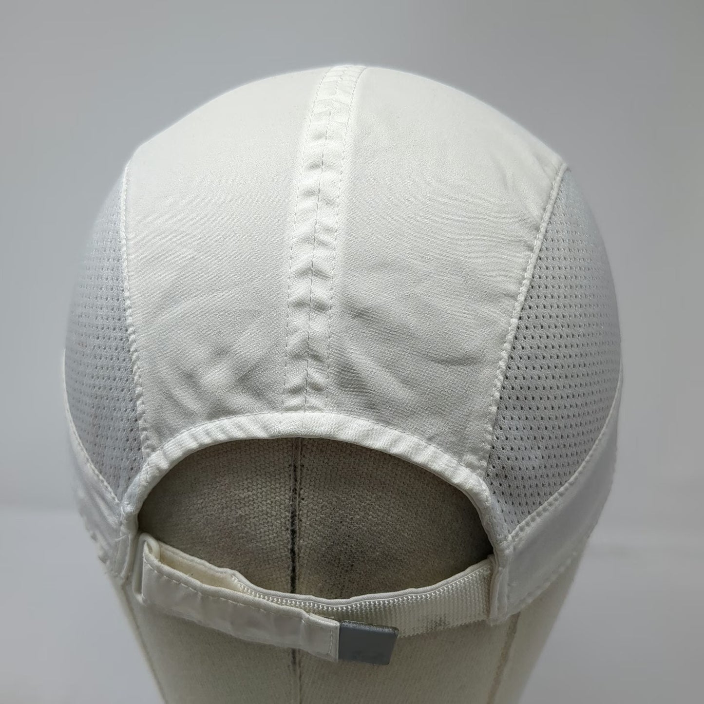 Under Armour White One Size 5 Panel Hat Mesh Strapback Reflective Logo