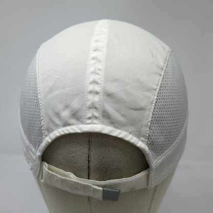 Under Armour White One Size 5 Panel Hat Mesh Strapback Reflective Logo