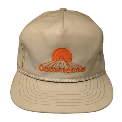 The Executive Line Commence Sun Rope Detail Trucker Hat Brown OS Cap USA Vintage