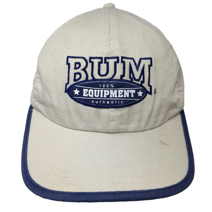 B.U.M. Equipment Baseball Cap Beige One Size Embroidered Logo Slideback Trim Hat