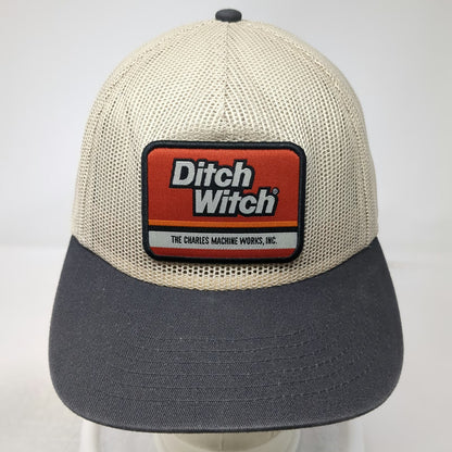 Ditch Witch Trucker Hat Beige Gray One Size Mesh Back Snapback Patch Heavy Duty