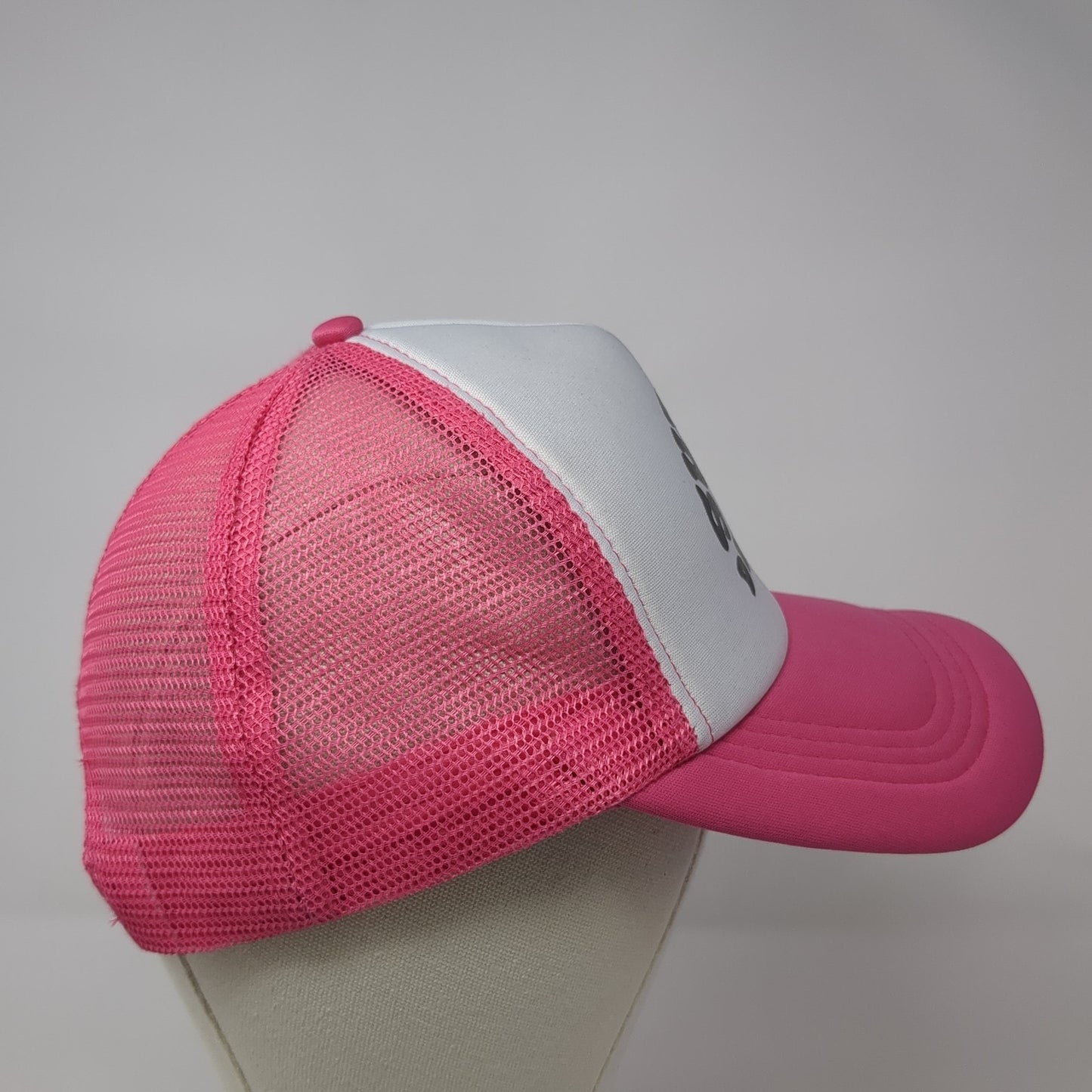 Support Day Drinking Snapback Trucker Hat Pink One Size Mesh Back