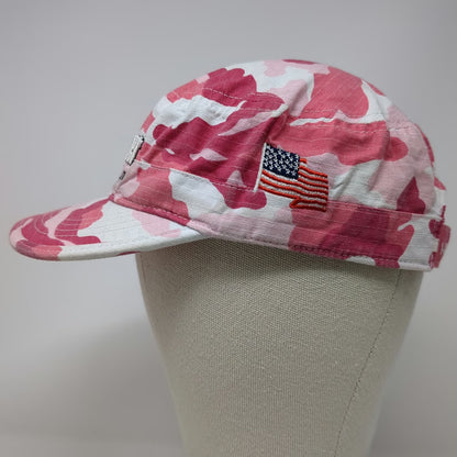 Asphalt Zipper Army Cap Pink White One Size Hat Camo American Flag Strapback