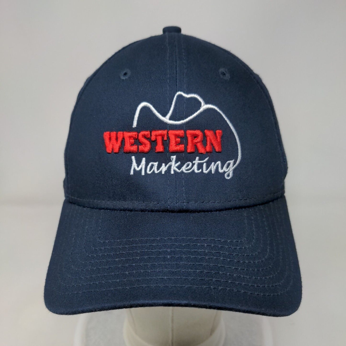 Western Marketing Fitted Hat Blue M/L Embroidered New Era 39Thirty