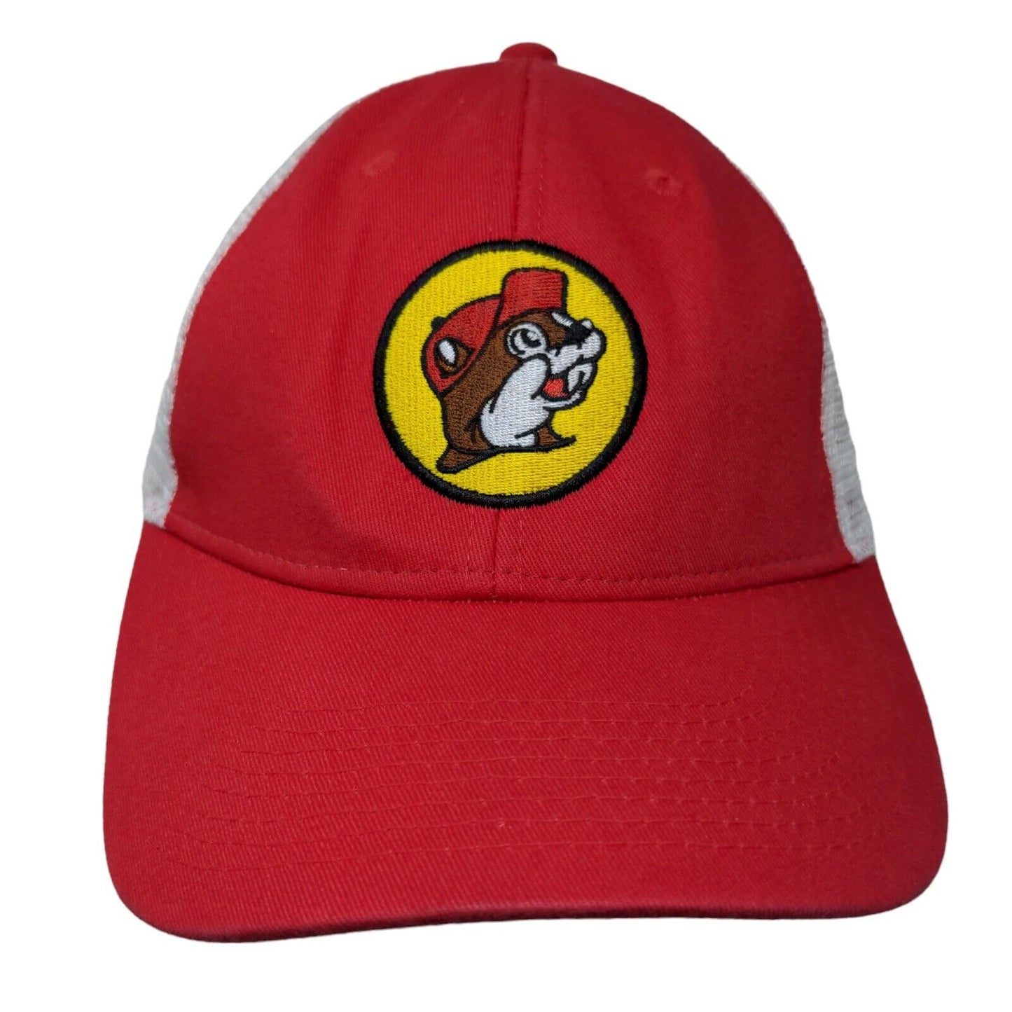 Buc-Ee's Snapback Trucker Hat Red One Size Adjustable Embroidered Mesh Back