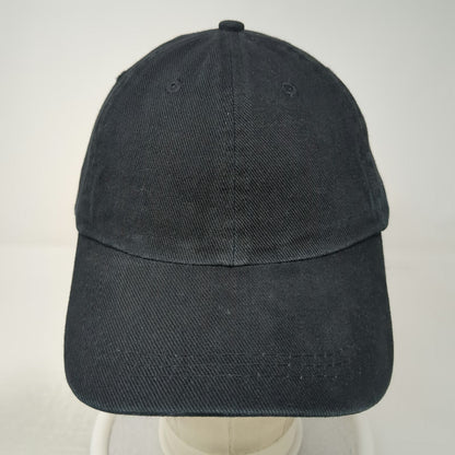 Apollo Baseball Cap Black One Size Slideback Strap Unstructured Blank Plain Hat