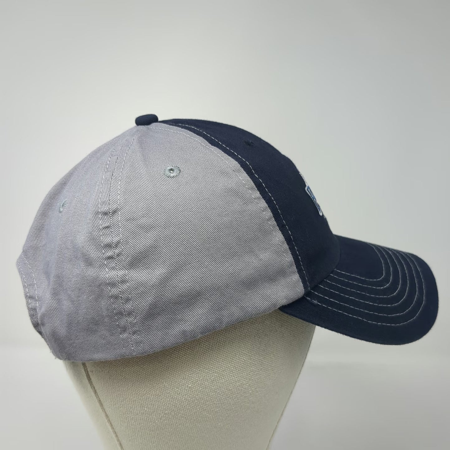 Busch Light Snapback Blue Gray Hat One Size Embroidered Logo Contrast Stitching