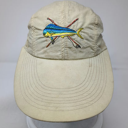 O'Keefe's Reef Baseball Cap Beige One Size Mahi Mahi Fishing Rods Strapback Hat