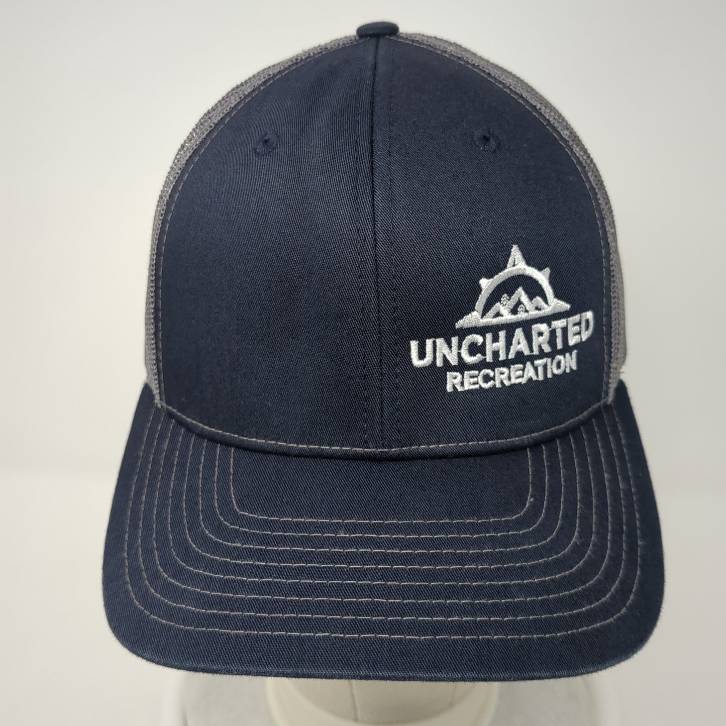 Uncharted Recreation Snapback Trucker Hat Blue OS Adjustable Mesh Richardson