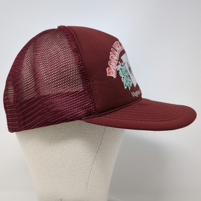 Red Trucker Hat One Size Bonanza Saloon Virginia City Nevada Poker Mesh Snapback