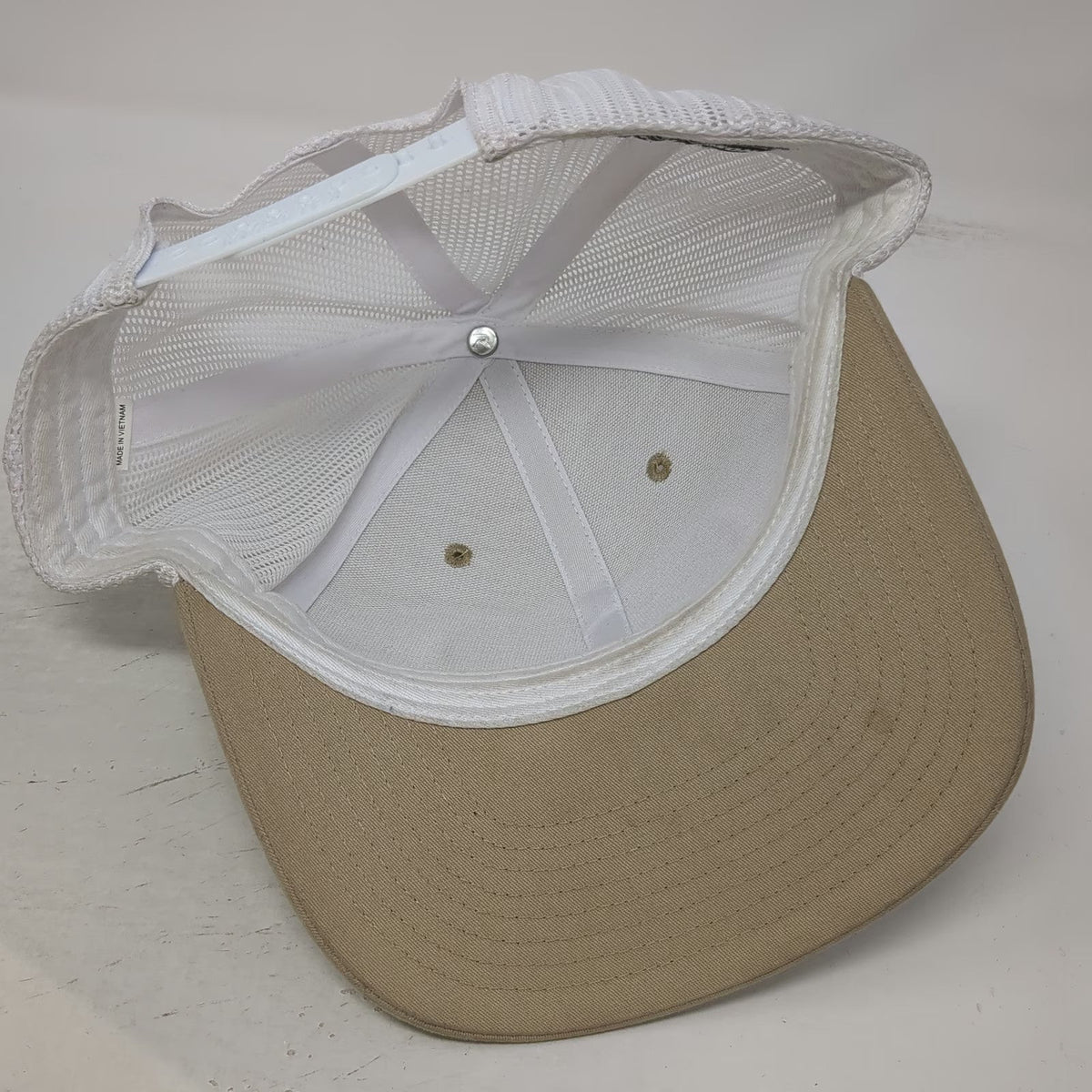 Richardson Trucker Hat Beige White Green One Size Mesh Snapback St Thomas USVI