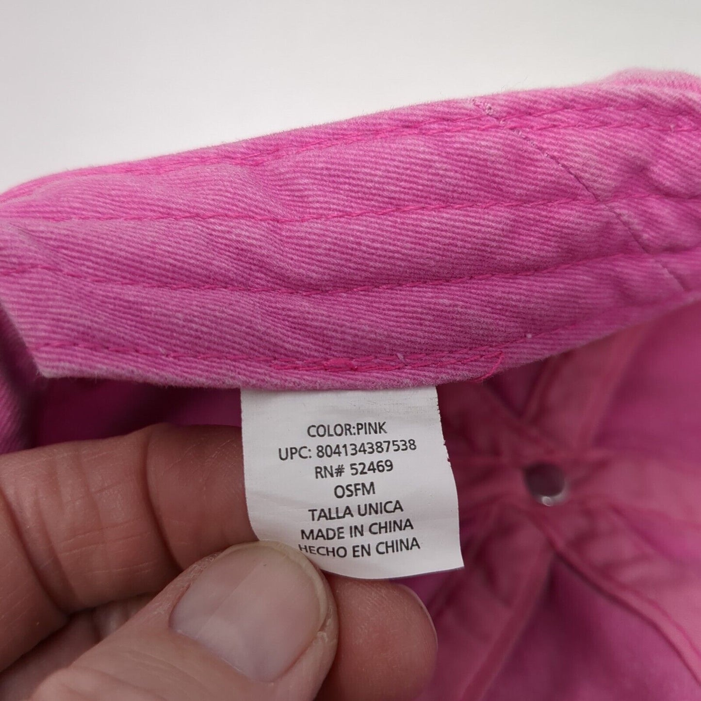 Unbranded Slideback Hat Pink One Size Adjustable Vented Holes 6 Panel Blank