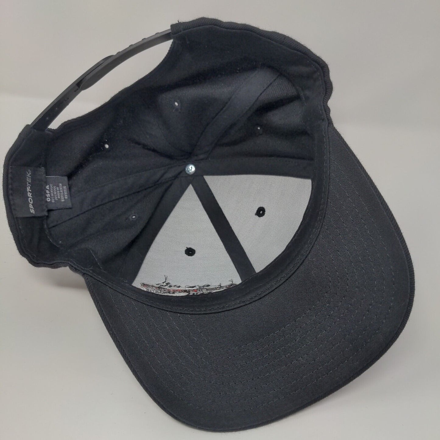 Race Winning Brands Snapback Hat Black OSFA Adjustable Embroidered Sport-Tek