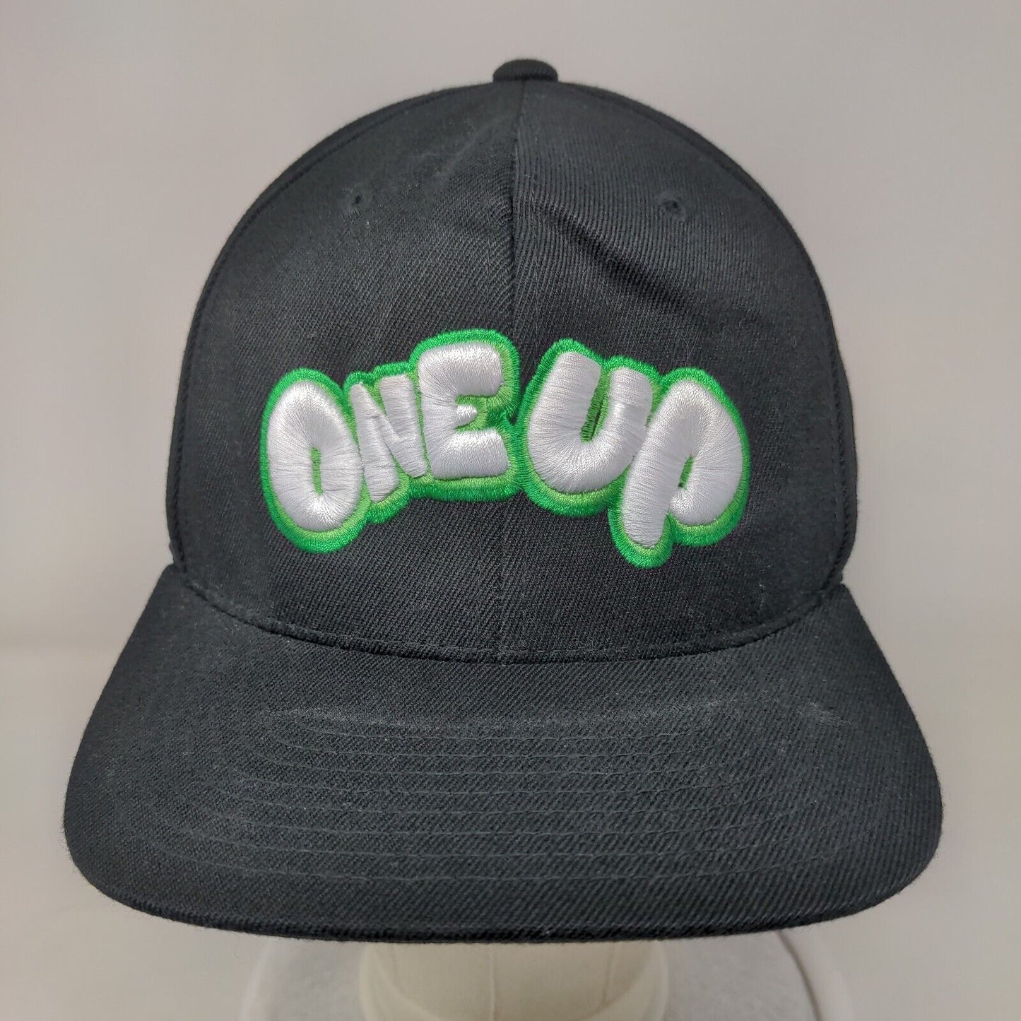 One Up Snapback Hat Black One Size Embroidered 110|One Ten Flexfit Tech Yupoong