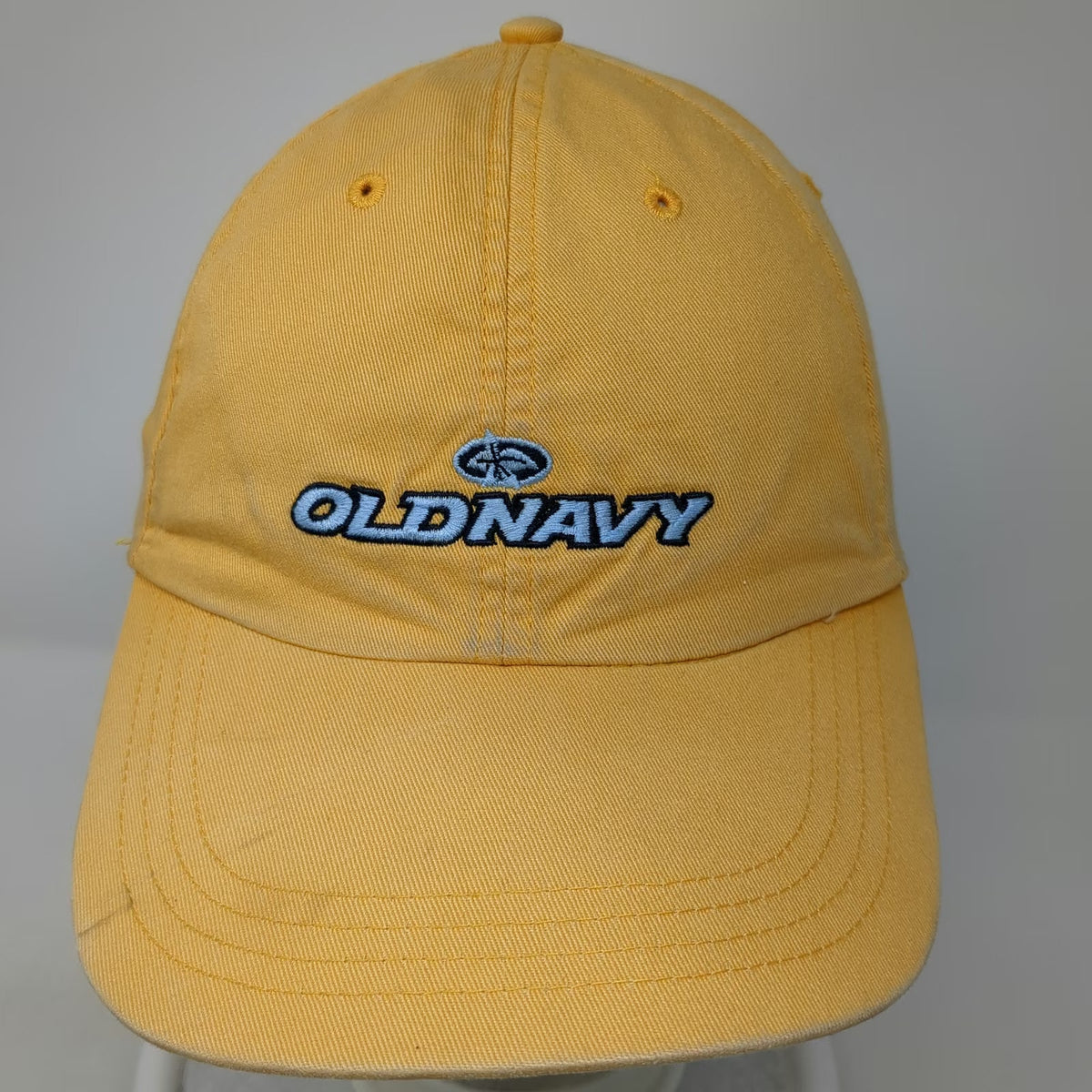 Old Navy Baseball Cap Yellow XL Embroidered Logo Slideback Cotton Adjustable Hat